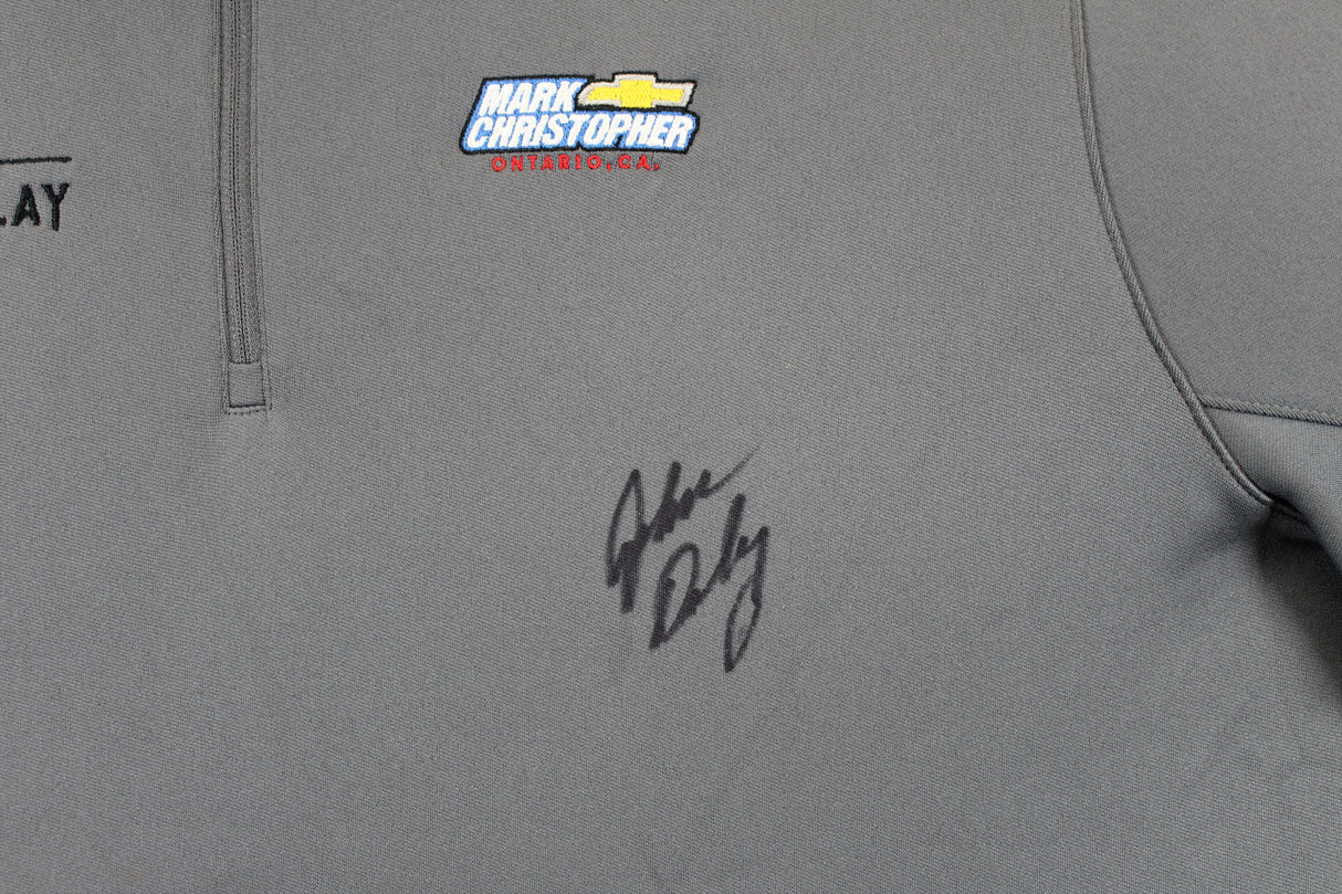 John Daly Signed Match Worn Dark Gray Nike Golf Quarter Zip Shirt BAS #BH00329