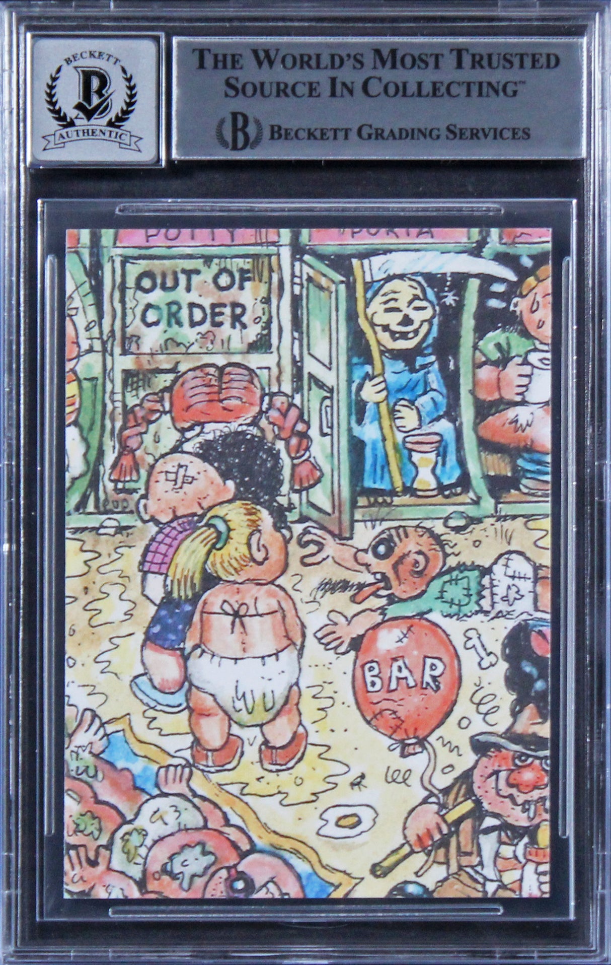Chevy Chase Signed 2023 Topps Garbage Pail Kids #42B Card Auto 10! BAS Slabbed