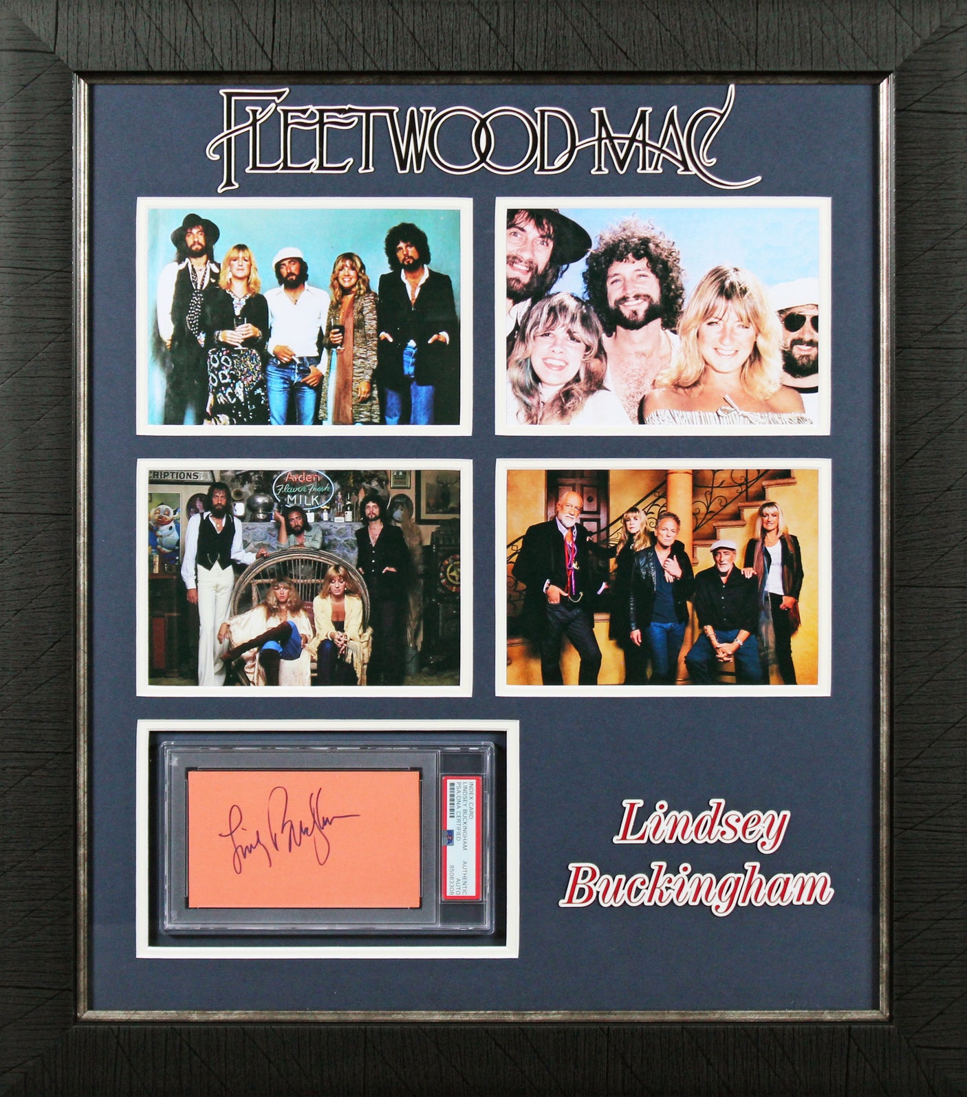 Lindsey Buckingham Fleetwood Mac Signed & Framed 3x5 Index Card PSA/DNA Slabbed