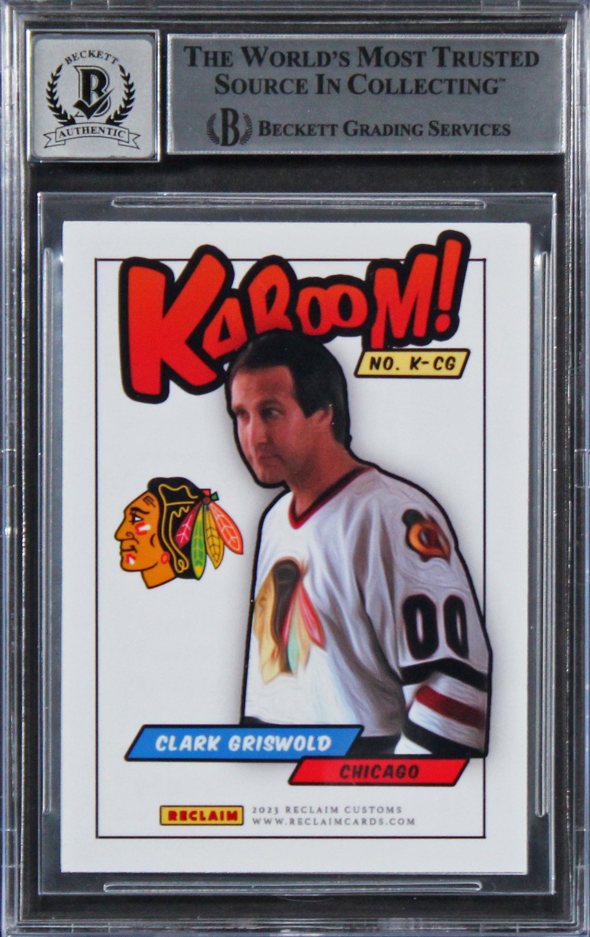 Chevy Chase Christmas Vacation Signed Custom Trading Card Auto 10! BAS Slabbed 7