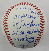 Juan Gonzalez Signed STAT Auto Rawlings Baseball JSA CF42491