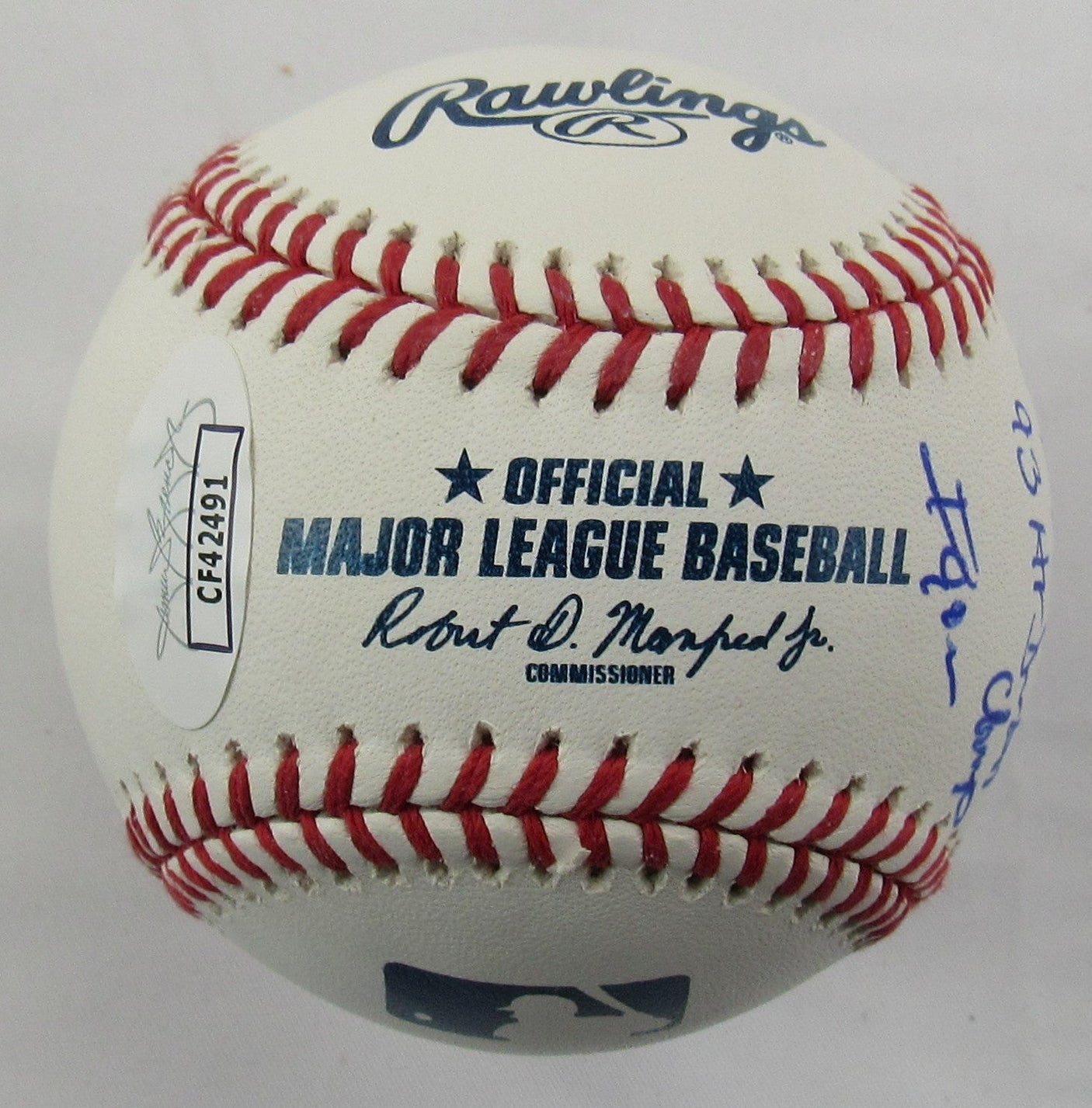 Juan Gonzalez Signed STAT Auto Rawlings Baseball JSA CF42491