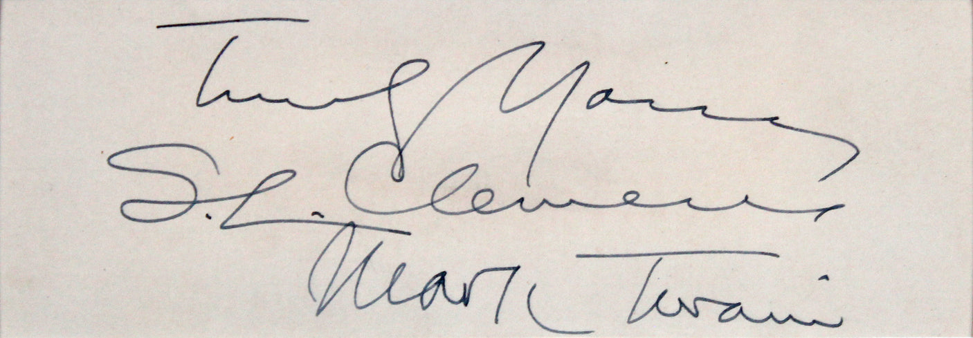 Samuel Clemens "Truly Yours Mark Twain" Signed & Framed 1.75x5 Cut BAS #AD64302