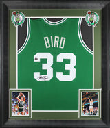 Larry Bird Authentic Signed Green Pro Style Framed Jersey Autographed BAS