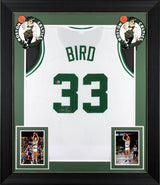 Larry Bird Authentic Signed White Pro Style Framed Jersey Autographed BAS