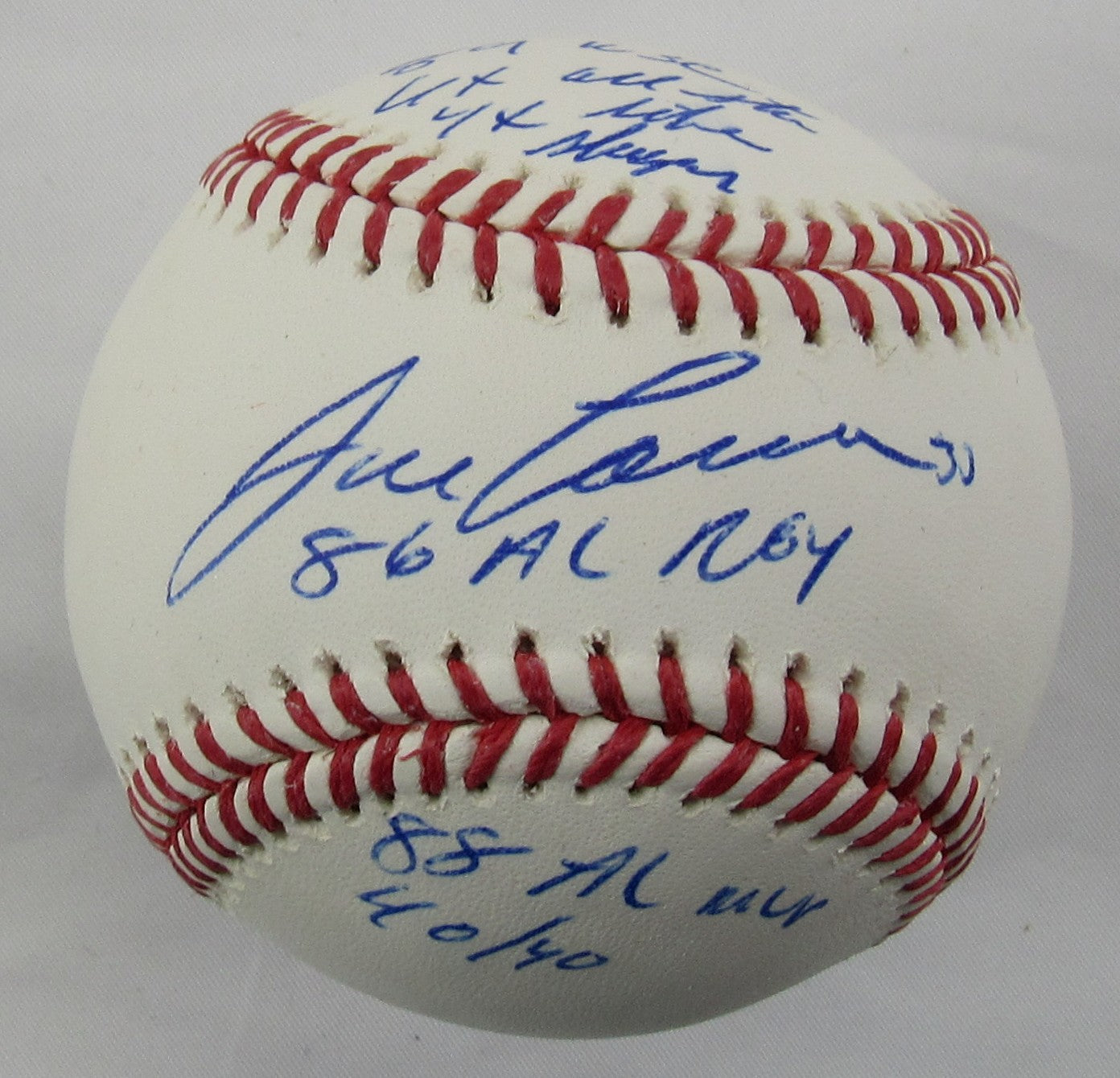 Jose Canseco Signed Stat Rawlings Baseball JSA CF42485
