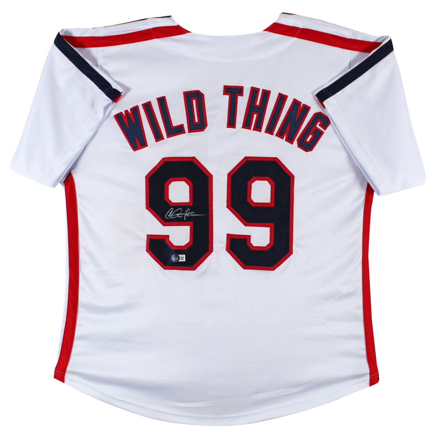 Charlie Sheen Major League Signed White Wild Thing Pro Style Jersey BAS