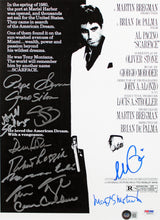 Scarface (11) Pacino, Bauer, Loggia +8 Signed 12x18 Framed Poster Photo BAS COA