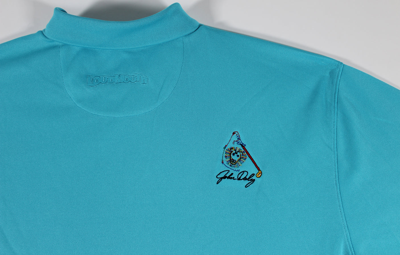 John Daly Authentic Signed Match Worn Teal Loudmouth Polo Shirt BAS #BH00357