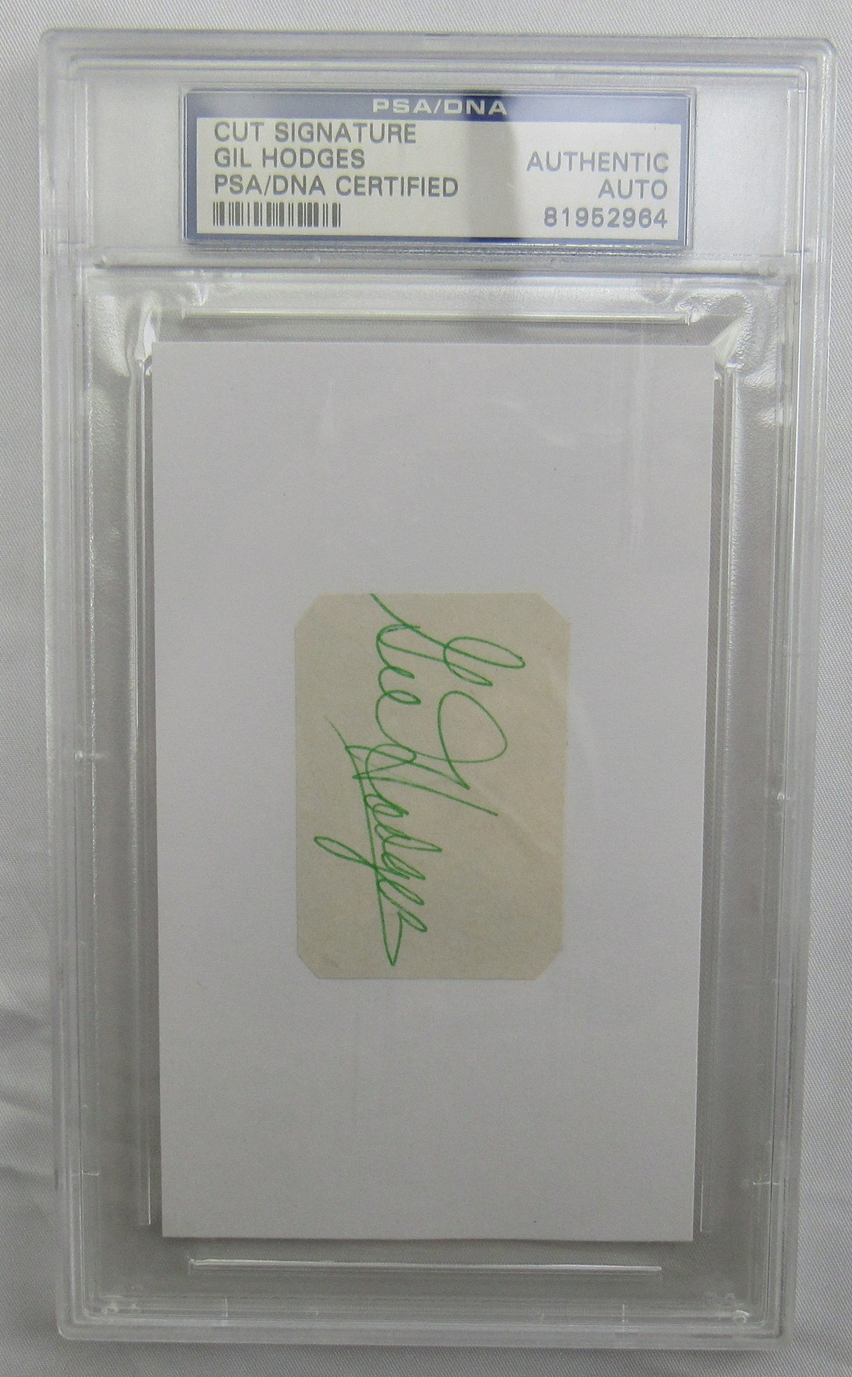 Gil Hodges Cut Signed Auto PSA/DNA Encapsulated I