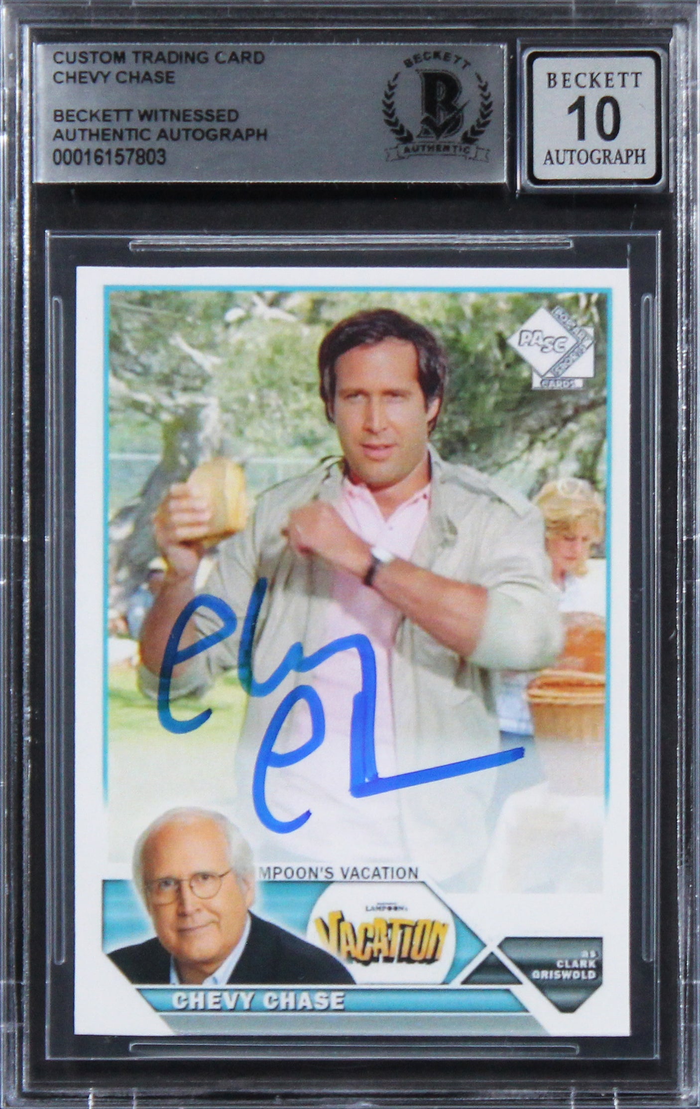 Chevy Chase Vacation Authentic Signed Custom Trading Card Auto 10! BAS Slabbed 2