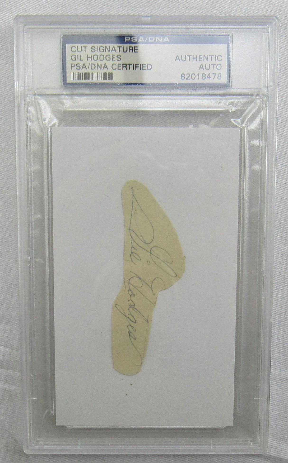 Gil Hodges Cut Signed Auto PSA/DNA Encapsulated IV