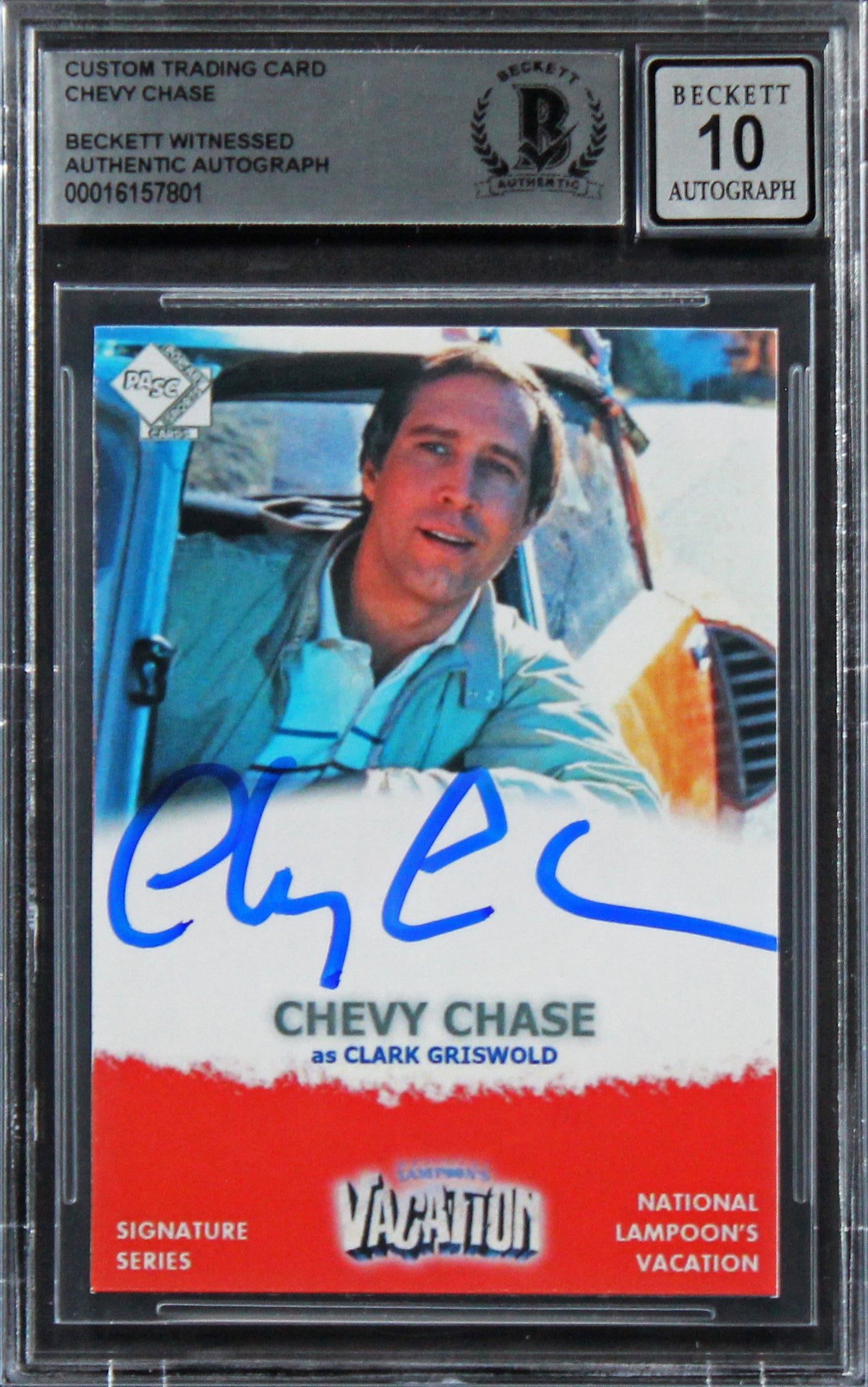 Chevy Chase Vacation Authentic Signed Custom Trading Card Auto 10! BAS Slabbed 3