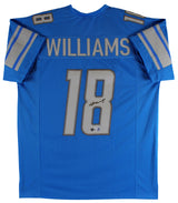 Jameson Williams Authentic Signed Blue Pro Style Jersey BAS Witnessed