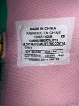 Giannis Antetokounmpo Autographed 2023 Player Exclusive (PE) Promo Multi, Color & Mid Sft Pink Nike Immortality 3 Shoes Milwaukee Bucks Size 17 (No Box) Beckett BAS Witness #3W396614 & #3W396615