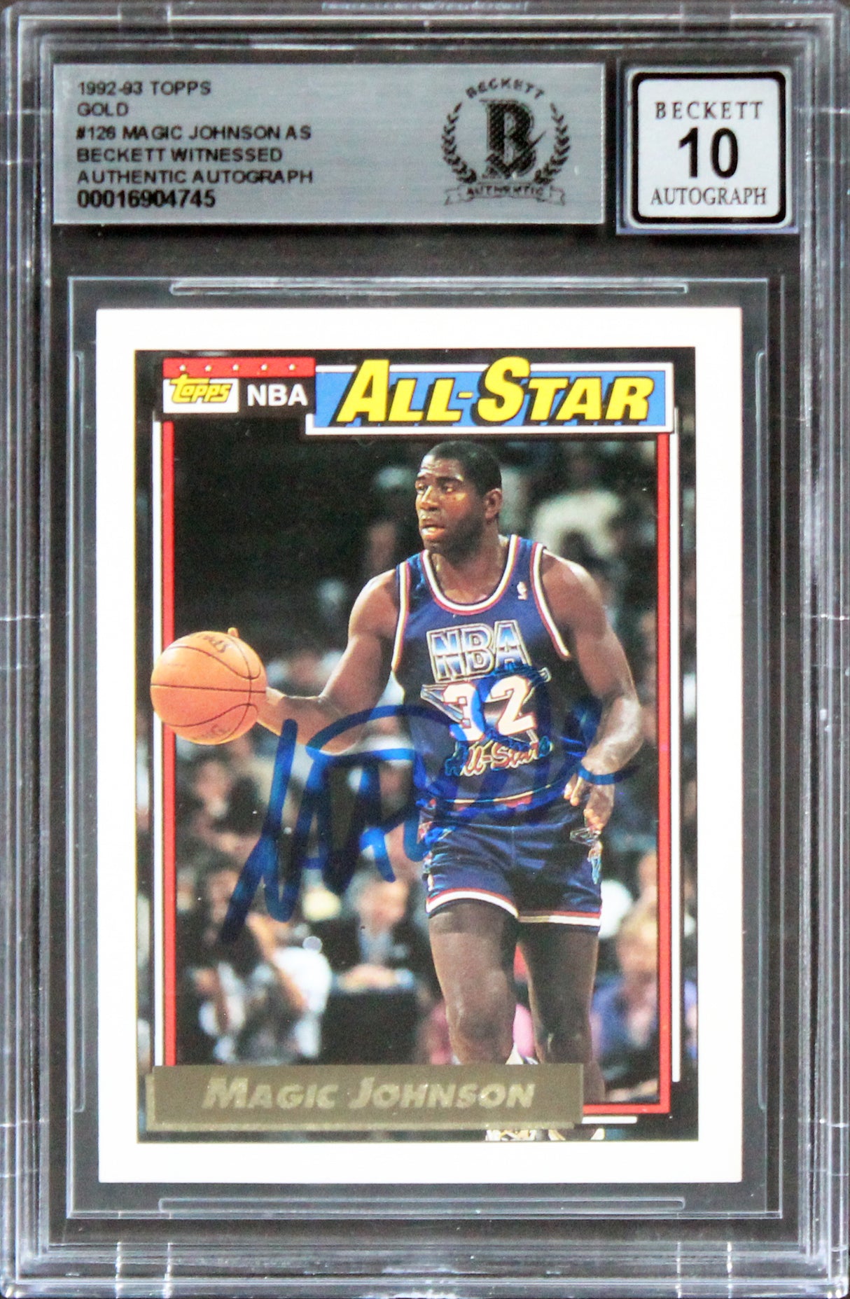 Lakers Magic Johnson Signed 1995 Stadium Club #361 Card Auto 10! BAS Slabbed 2