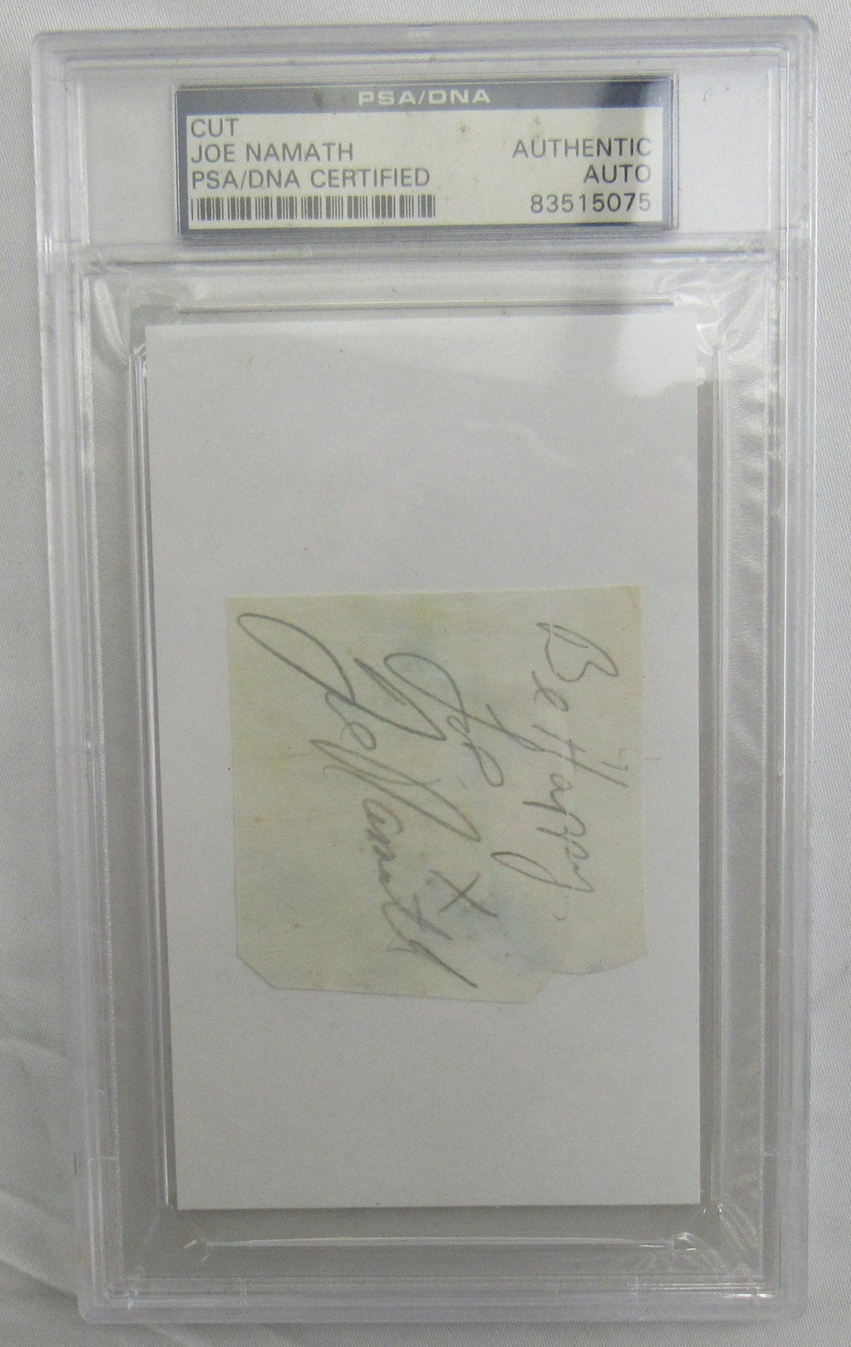 Joe Namath Cut Signed Auto PSA/DNA Encapsulated V