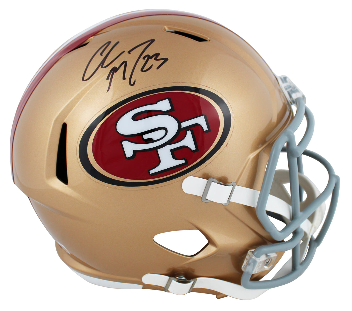 Christian McCaffrey Autographed San Francisco 49ers Speed Full Size Helmet Beckett Witnessed