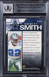 Cowboys Emmitt Smith Signed 1997 Fleer Game Breakers #20 Card Auto 10! BAS Slab