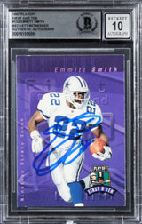 Cowboys Emmitt Smith Signed 1997 Playoff First & Ten #152 Card Auto 10! BAS Slab