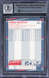 Cubs Greg Maddux Authentic Signed 1988 Fleer #423 Card Auto 10! BAS Slabbed