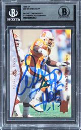 Buccaneers Warren Sapp "HOF 13" Signed 1995 SP #99 Rookie Card BAS Slabbed
