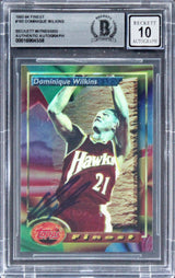 Hawks Dominique Wilkins Signed 1993 Finest #163 Card Auto 10! BAS Slabbed