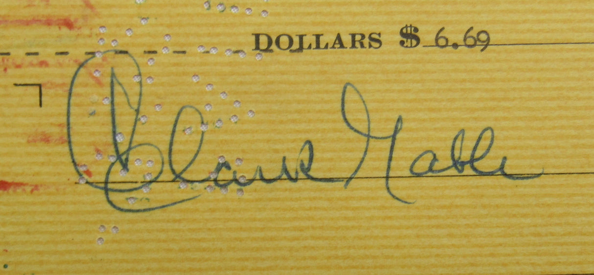Clark Gable Signed Auto Check PSA/DNA C81669