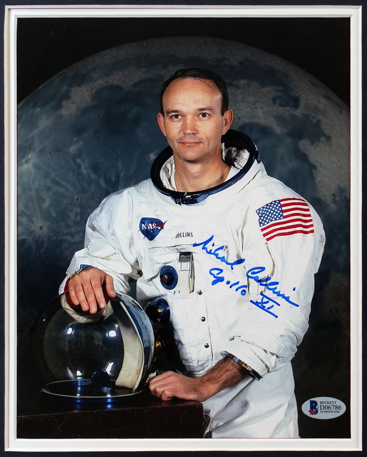 Michael Collins Apollo 11 Authentic Signed 8x10 Framed Photo BAS #D06786