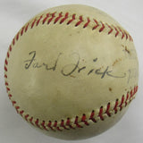 Tris Speaker Dizzy Dean Ford Frick +2 Signed Auto Baseball JSA LOA Y96327