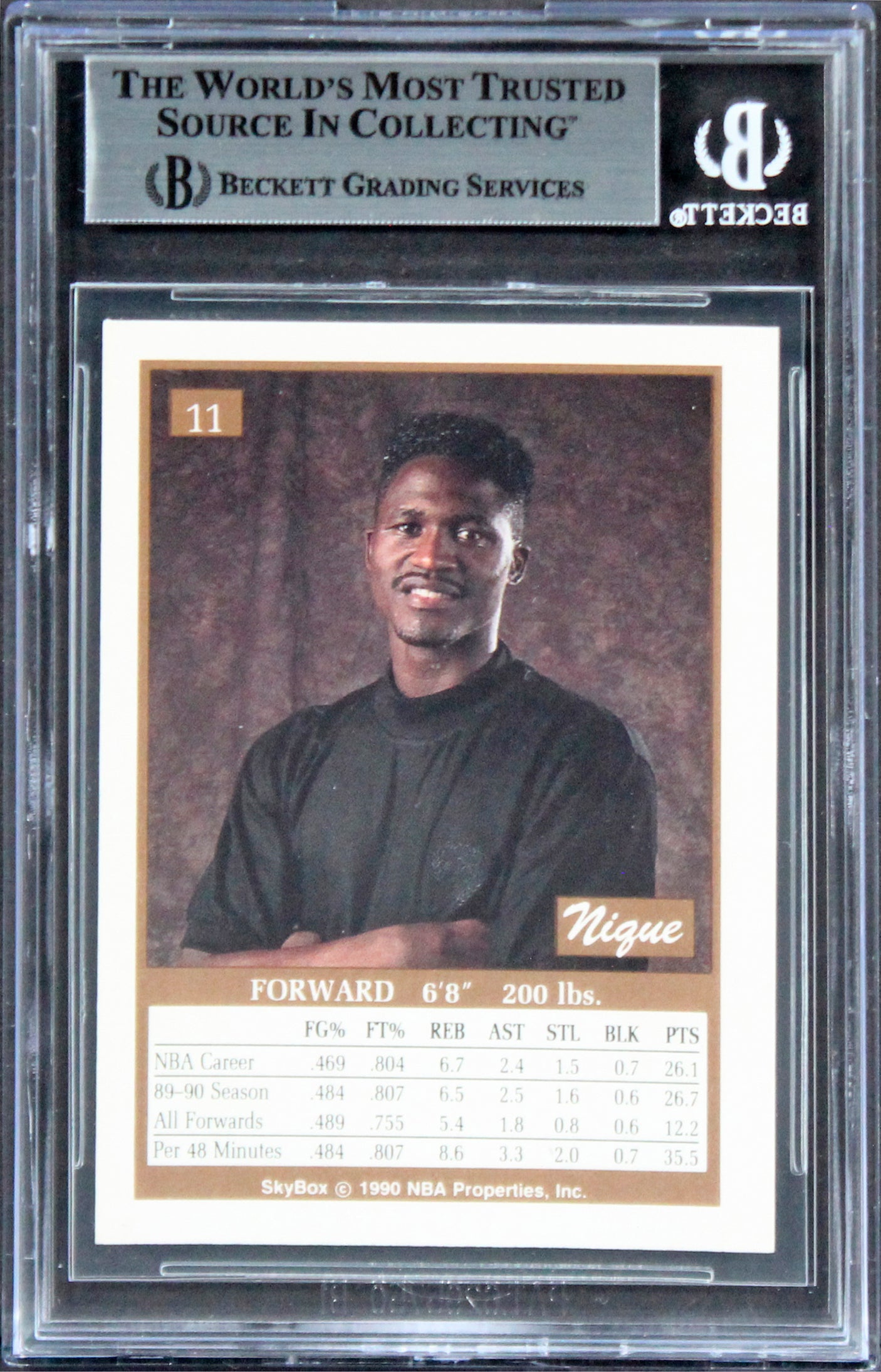Hawks Dominique Wilkins Authentic Signed 1990 Skybox #11 Card BAS Slabbed 2