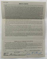 Ralph Kiner Signed Auto Contract JSA CF42580
