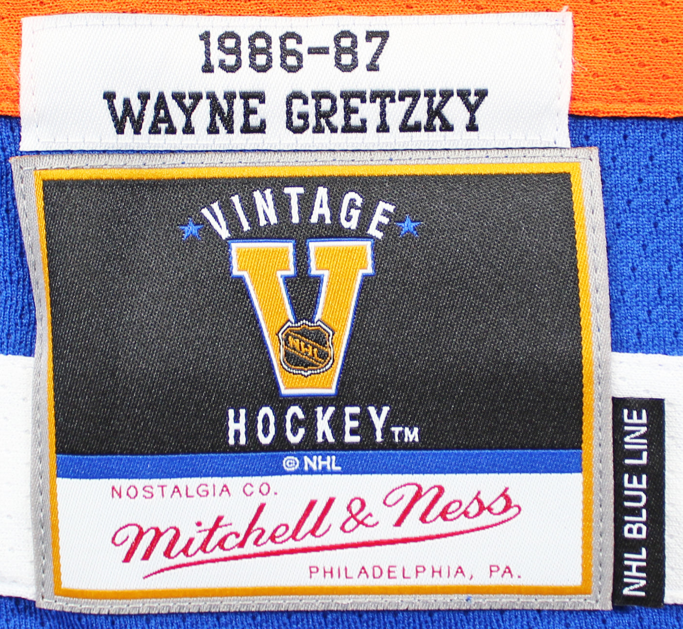Oilers Wayne Gretzky Signed Blue 1986-87 Vintage Hockey M&N Jersey BAS #AC26680