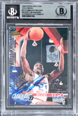 Hawks Dominique Wilkins Signed 1994 Upper Deck USA Gold Medal #75 Card BAS Slab