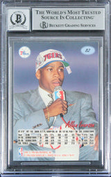 76ers Allen Iverson Signed 1996 Ultra #82 Rookie Card Auto 10! BAS Slabbed 3
