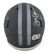 Cowboys Jimmy Johnson Authentic Signed Slate Speed Mini Helmet w/ Case BAS Wit