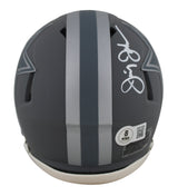 Cowboys Jimmy Johnson Authentic Signed Slate Speed Mini Helmet w/ Case BAS Wit