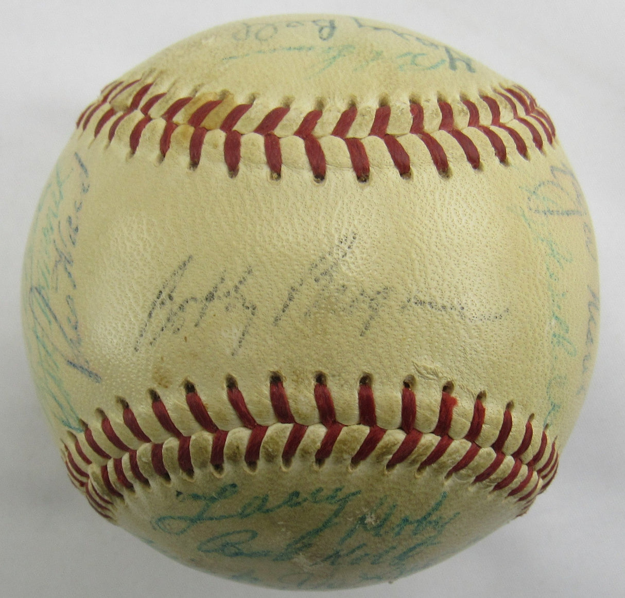 Roger Maris RC Larry Doby Minnie Minoso Hoyt Wilhelm +25 1958 Indians Team Signed Auto Baseball PSA/DNA LOA V04730
