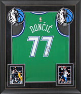 Mavericks Luka Doncic Signed Green Nike Swingman Framed Jersey Fanatics #B107685
