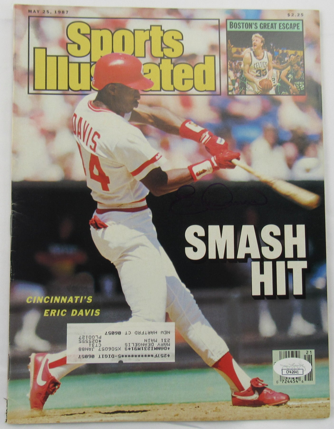 Eric Davis Signed Auto Sports Illustrated Magazine JSA CF42641
