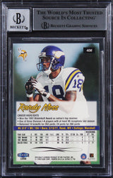 Vikings Randy Moss Signed 1998 Ultra #406 Rookie Card Auto 10! BAS Slabbed