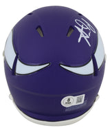 Vikings Aaron Jones Authentic Signed Speed Mini Helmet Autographed BAS Witnessed