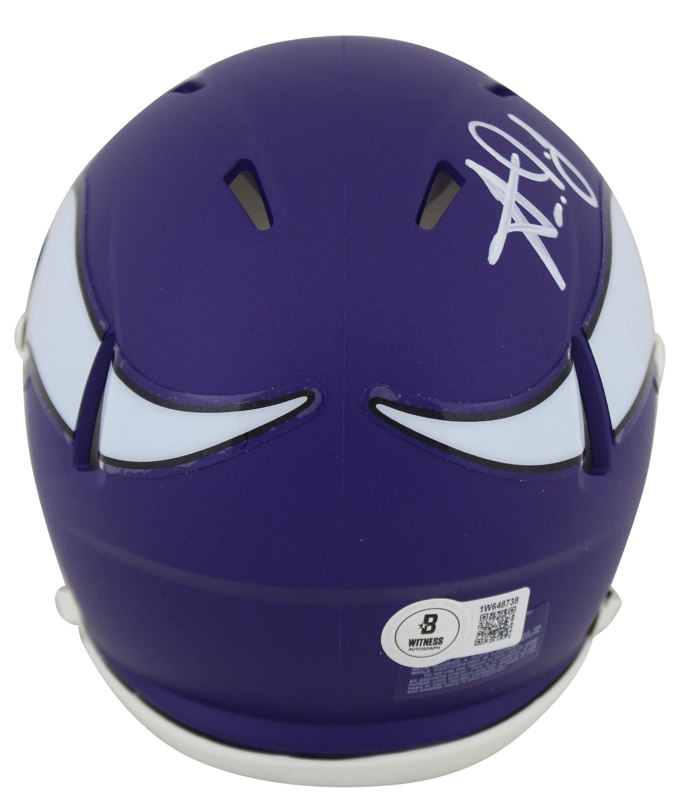 Vikings Aaron Jones Authentic Signed Speed Mini Helmet W/ Case BAS Witnessed