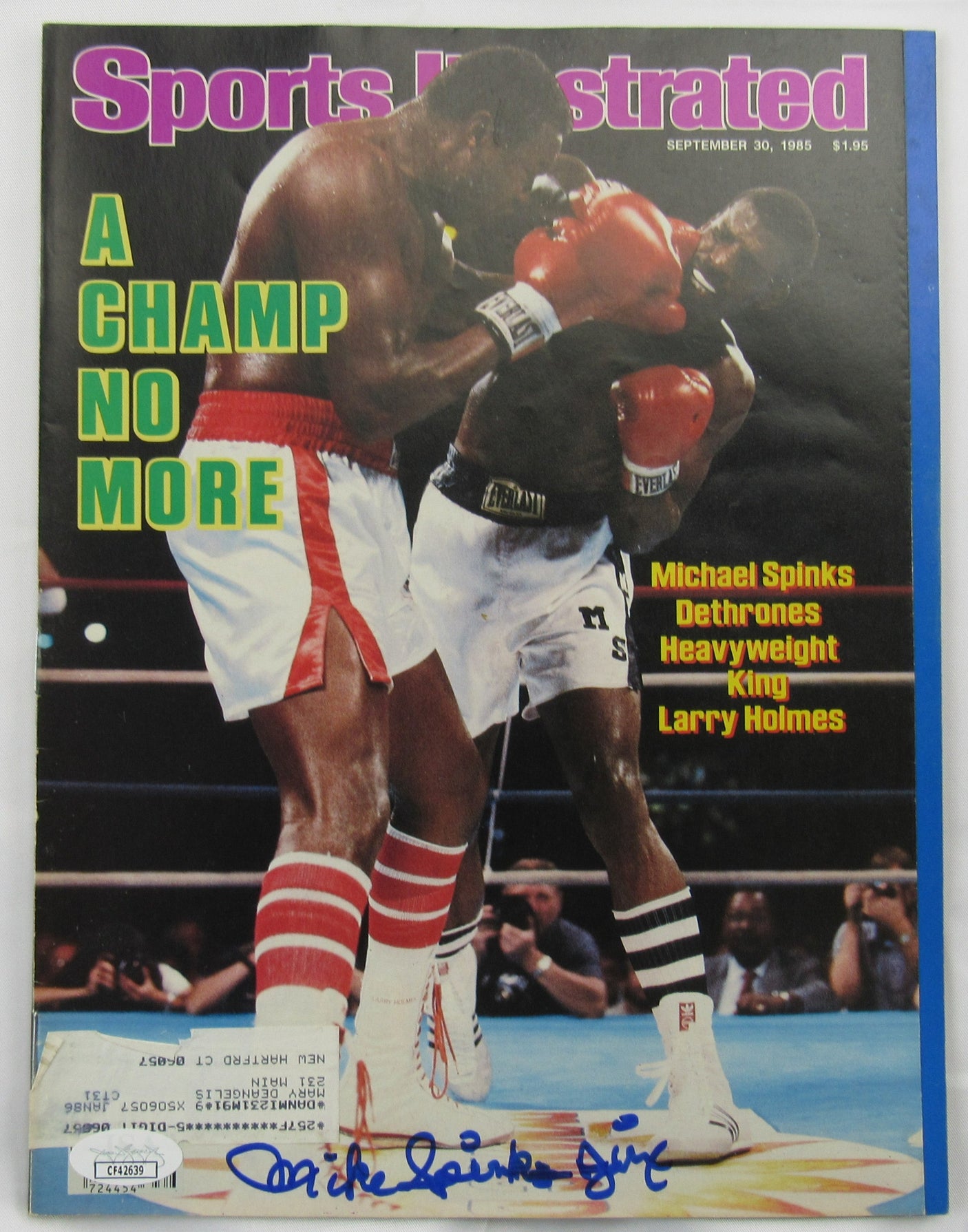 Michael Spinks Signed Auto Sports Illustrated Magazine JSA CF42658