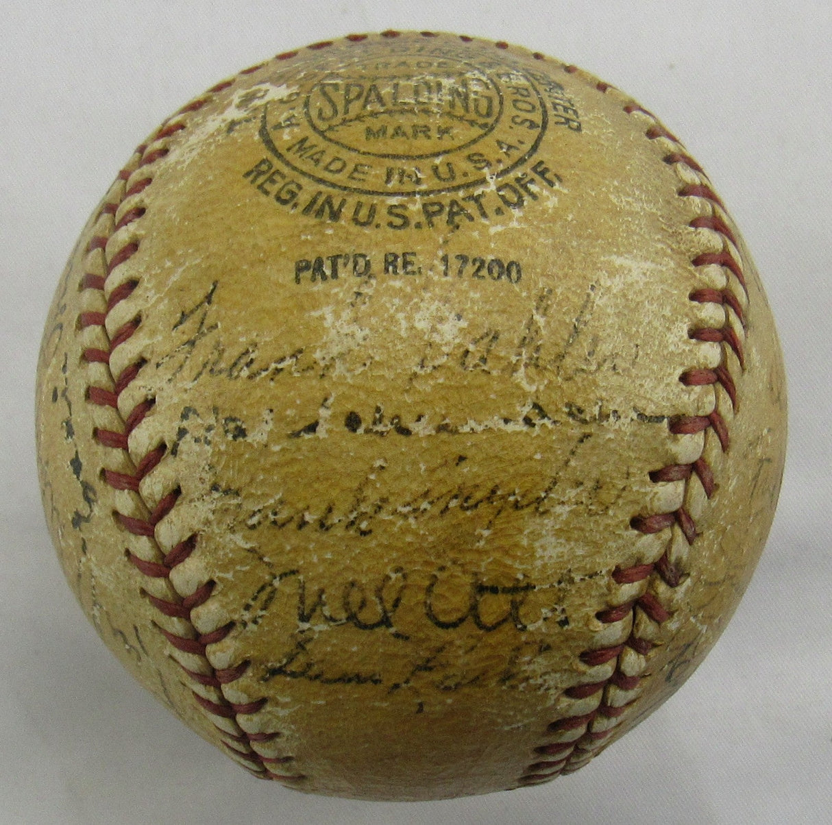 Mel Ott Carl Hubbell Travis Jackson +21 1936 Giants Team Auto Signed Baseball PSA/DNA LOA S74095