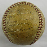 Mel Ott Carl Hubbell Travis Jackson +21 1936 Giants Team Auto Signed Baseball PSA/DNA LOA S74095
