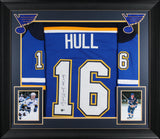 Brett Hull "HOF 2009" Authentic Signed Blue Pro Style Framed Jersey BAS