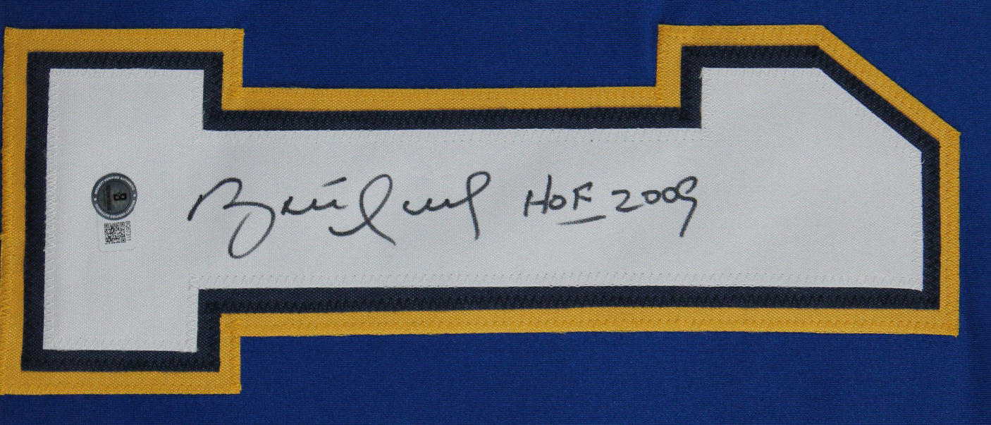 Brett Hull "HOF 2009" Authentic Signed Blue Pro Style Framed Jersey BAS