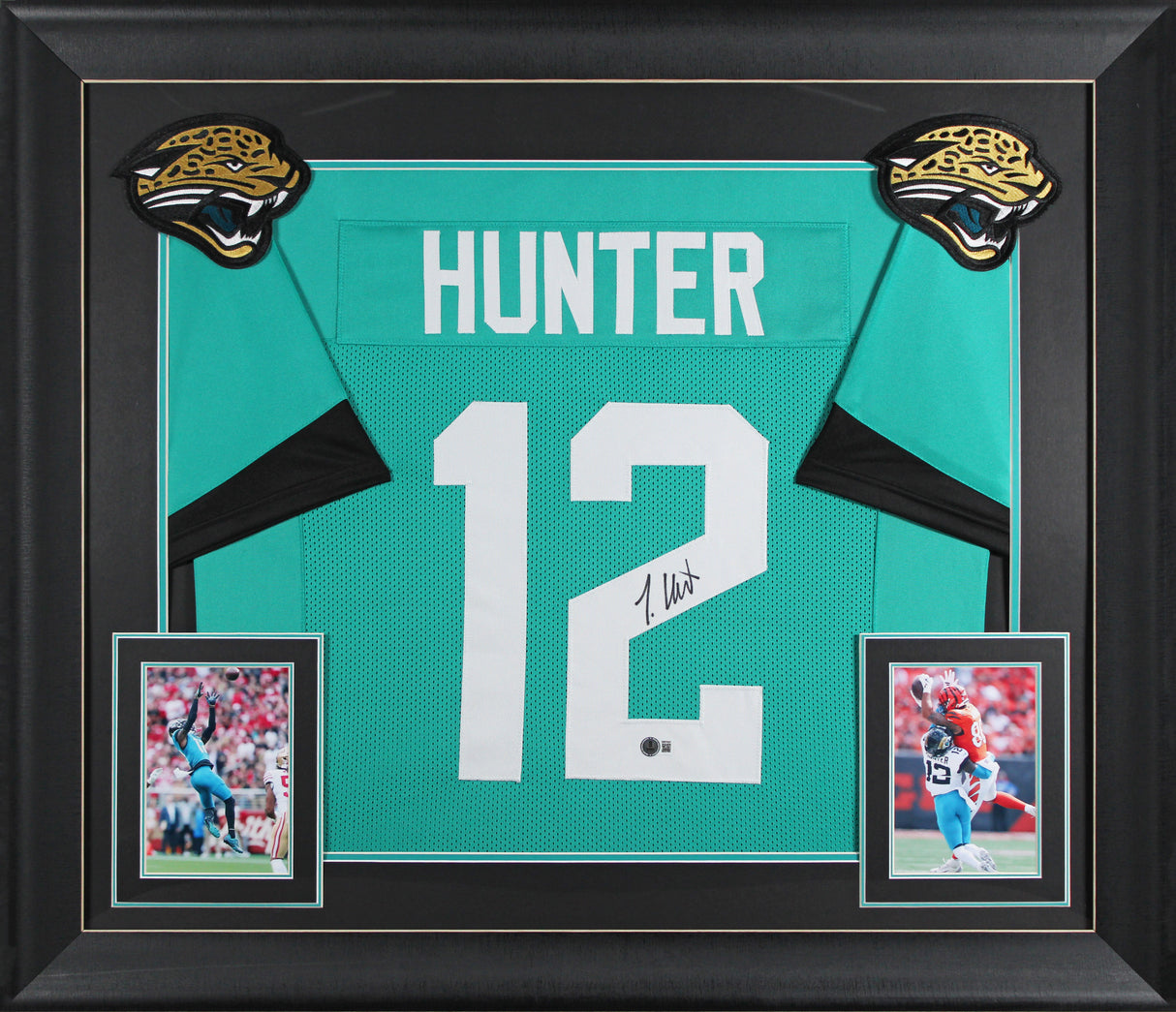 Travis Hunter Authentic Signed Teal Pro Style Framed Jersey BAS Witnessed