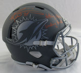 Ricky Williams Signed Full Size Riddell Grey Dolphins Helmet Replica w/ Bowls Insc JSA COA